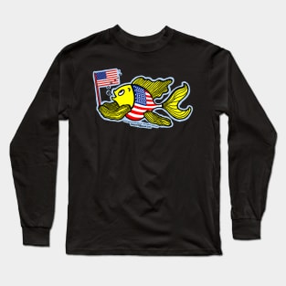 American Flag Fish Long Sleeve T-Shirt